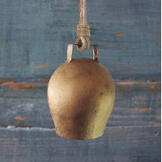 Fair Trade Handmade Rustic Kapani Small Gold Bell Hanging 5055481110385  182177773513